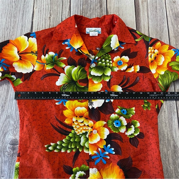 VTG 60s 70s JC Penneys Hawaii floral tropical short sleeve Hawaiian Shirt SZ M. - Picture 5 of 6